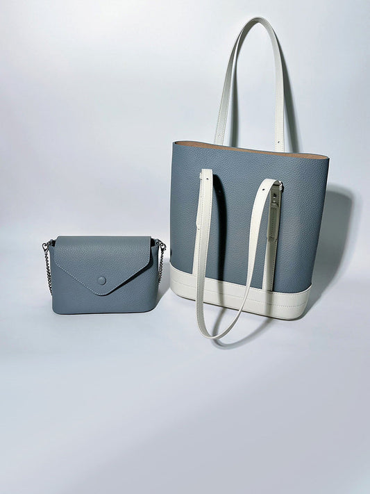 Colorblock kožna tote torba za jedno rame