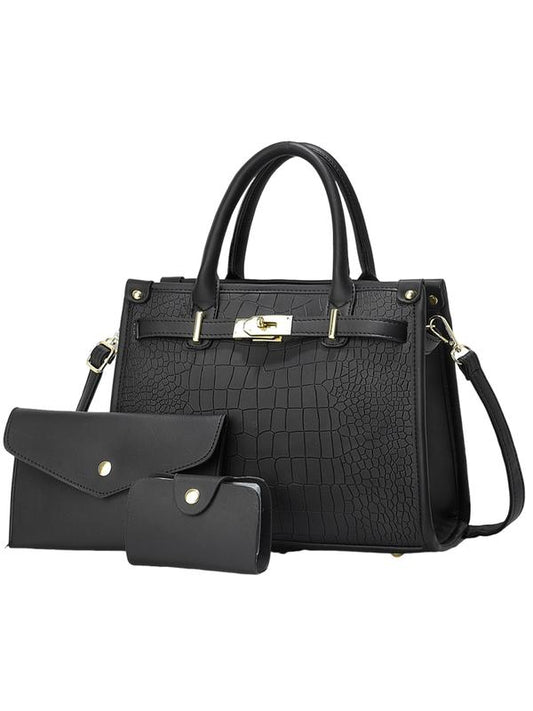 ALENOR – Crocodile Embossed Velika kapaciteta Crossbody torba Ručna torba Set