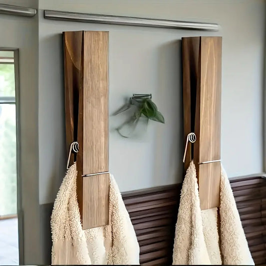 Timber Overveličinad Wooden Towel Clamp Set