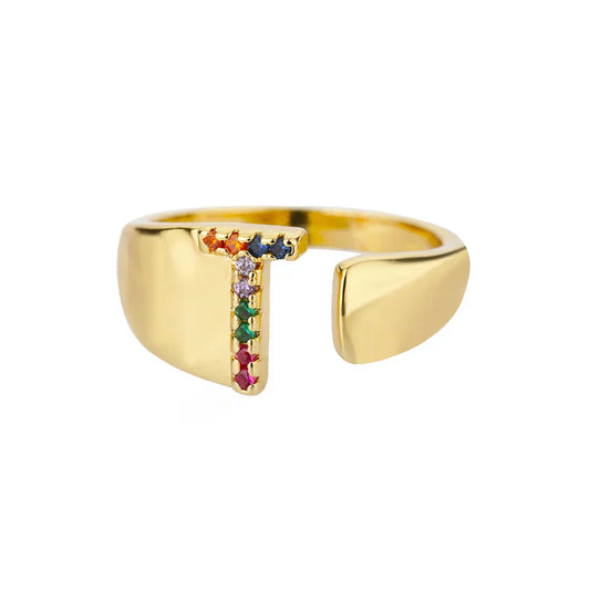 T Initial – zlatni prsten