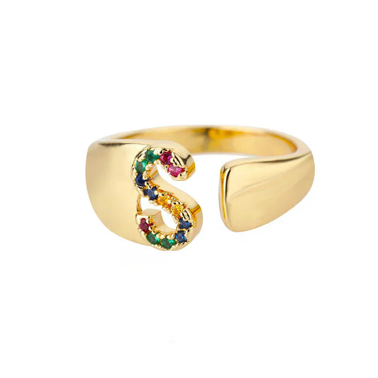 S Initial – zlatni prsten