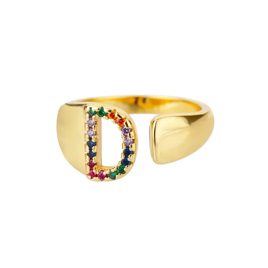 D Initial – zlatni prsten