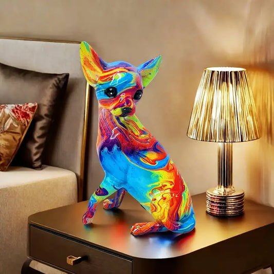 Živahna Resin Čihuahua Stolna Lampa